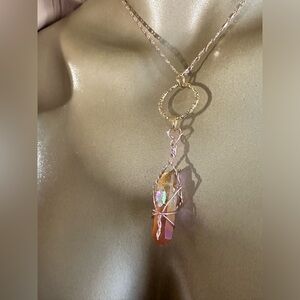 Wrap crystal back lace handmade perfect gist gold and rose gold 18” boho